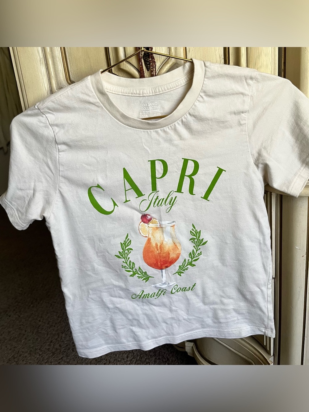 Organic Collective Capri Italy Amalfi Coast Graphic Tee Cream XS